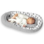 Nest Bébé Multifonctionnel Cocoon Baby Baby Baby Baby Baby Cocoon Bumper Lit de Voyage 100% Coton Anti-Allergique Magnifiquement Rembourré avec Nom et Date Brodés Idéal Comme Cadeau