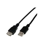 Câble de transfert de données USB - MCL - Rallonge 1m - Noir