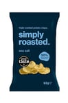 Simply Roasted – Sea Salt Crisps 12 x 93g Share Bag | 50% less fat | 25% less salt | Less than 99 calories | triple roasted crunchy potato crisps (Box of 12 x 93g bags)