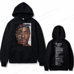 Tupac 2pac Hoodie Herr Dam Mode Luvtröjor Barn Hip Hop Luvtröjor Dam Svettningar Pojke Kappor Rapper Sweats Shakur Träningsoveraller Punk L 2DF504994-black (22)