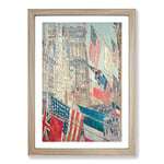 Big Box Art Allies Day in May by Childe Hassam Framed Wall Art Picture Print Ready to Hang, Oak A2 (62 x 45 cm)