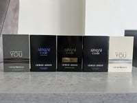 5 X GIORGIO ARMANI code  Joblot Pour Homme 5 X 1.2ml EDT Edp Spray Samples