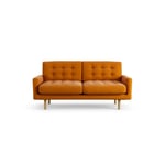 Habitat Fenner Fabric 2 Seater Sofa - Orange Ash Leg