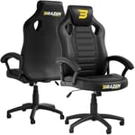 BraZen Salute PC Chair Gaming Chair for Adults Office Chair Computer Chairs Gaming Chairs for Adults Adult Gaming Chair Video Game Chairs Adult Chair - Black