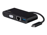 Startech.Com Usb C-Multiportadapter - Mini Usb-C-Dockningsstation Med Enkel Vga-Skärm 1080P-Video - 60 W Strömförsörjning Pass-Through - Usb 3.1 Gen. 1 Type-A På 5 Gbit/S, Gigabit Ethernet - Dockningsstation - Dockningsstation - Usb-C - Vga - 1Gbe