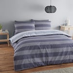 Catherine Lansfield Simplicity Bedding Lines King Duvet Cover Set with Pillowcases Navy