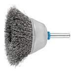 PFERD 43298012 TBU Brosse à pot non torsadée Ø 50 mm Diamètre de la tige 6 mm Fil en acier inoxydable Ø 0,30 – Pour ponceuse droite, perceuse, arbre de flexion