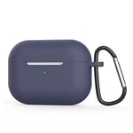 DUDUXI Unisex's 02, Silicone Protective Keychain (Visible Front LED) Compatible with Apple Pro (2022/2019), Midnight Blue Airpods Case