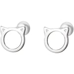 Söta katt kattunge små små örhängen för kvinnor tonårsflickor brosk 925 sterling silver djur husdjur Tragus skruv bak