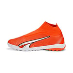 PUMA Homme Match+ LL TT Chaussure de Football, Ultra Orange White Blue Glimmer, 39 EU