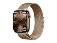 Apple Watch Series 10 (Gps + Cellular) - 46 Mm - Guld Titan - Smart Klocka Med Milanesisk Loop - Nät Av Rostfritt Stål - Guld - Bandstorlek: M/L - 64 Gb - Lte, Wi-Fi 4, Uwb, Bluetooth - 4G - 41.7 G