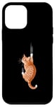 Coque pour iPhone 12 mini Chat tigré orange suspendu avec griffe griffe chaton mignon