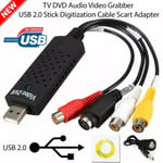 UK USB 2.0 VHS TAPE TO PC DVD CONVERTER VIDEO & AUDIO CAPTURE CARD/ADAPTER