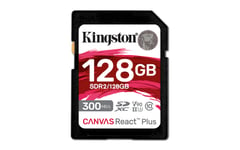 KINGSTON – KIGNSTON 128GB CANVAS REACT PLUS SDXC UHS-II 300R/260W U3 V90 FOR FULL HD/4K/8K (SDR2/1