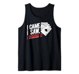 Cribbage Board Game I Came I Saw I Cribbet Cribbage Player Tank Top