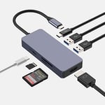 AYCLIF 7 en 1 Adaptateur USB C, AYCLIF Hub USB C, Double Moniteur USB C HDMI pour Macbook Pro/Air,Dock USB C multiport (4K HDMI,100W PD,2 USB A 3.0,USB C 3.0,Lecteur de Carte SD/TF) HP,Dell,Surface