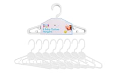 8 Baby Coat Hangers Small Clothes Hangers Ultra-Slim Space Saving White