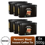 NESCAFE Partners' Blend Instant Coffee 500g Tin, 6 Pack