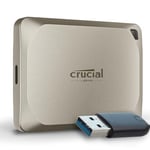 Crucial X9 Pro pour Mac 1To Disque SSD Externe Portable avec USB-A Adaptateur, jusqu’à 1050Mo/s en lecture et en écriture, prêt pour Mac, USB-C 3.2 - CT1000X9PROMACSSD9B02