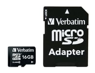 VERBATIM Micro SDHC Card 16GB Class 10 with Adaptor