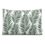 AmeliaHome Coussin décoratif avec Rembourrage des Deux côtés - Surpiqûre ultrasonique - 50 x 70 cm - Motif végétal - Vert et Blanc Tropical Bonaire