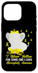 Coque pour iPhone 16 Pro Sensibilisation à la microcéphalie I Wear Yellow Ribbon Elephant