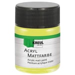 Kreul 75540-Peinture Acrylique Mate, Lemon en Pot de 50 ml, Peinture crémeuse et couvrante, séchage Rapide, à Base d'eau, Convient à de Nombreux Supports différents, Peinture Bois