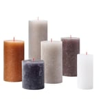 Bolsius Rustic Candle Coffret cadeau Neutres Neutres Boîte de 6 bougies Longue durée de combustion Bougie de maison Décoration d'intérieur Sans parfum Cire naturelle végétalienne Sans huile de palme