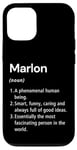 Coque pour iPhone 12/12 Pro Marlon Définition du nom Dictionnaire amusant