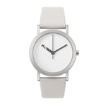 Normal Timepieces "Extra Normal" Quartz Acier Inox Blanc Montre Femme Cuir