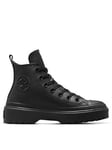 Converse Chuck Taylor All Star Lugged Lift Leather Hi Top Trainers - Black