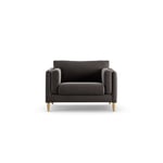 Habitat Newington Velvet Cuddle Chair - Grey Ash Leg Slate