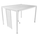 Tillbehör Pergola Aluminium Skärm Till 4-metersvägg, 123,5cm Vit