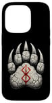 Coque pour iPhone 14 Pro Berserker Ours Pattes d'ours Rune de Berserk Symbole Viking