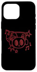 Coque pour iPhone 16 Pro Max Y2K 90s Cat porte un casque d'écoute et entend de la musique