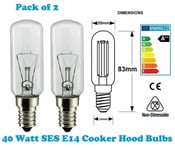 2 x Rangemaster Cooker Hood Extractor 40W Lamp Bulb E14 230/240V