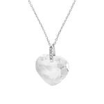 Diadema Womens - Necklace - Swarovski Heart - Love Jewelry Collection - White Silver - One Size