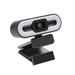 PIPRE 1080P Full HD Webcam，Built-in Adjustable Fill Light and Dual Noise Canceling Microphones Q2 Webcam，1080P Web Camera for PC, Desktop, Laptop