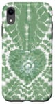 Coque pour iPhone XR Cœur vert style Tie Dye Love Meditation Zen Motif Boho