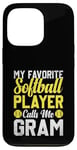 Coque pour iPhone 13 Pro Mon joueur de softball préféré m'appelle Gram