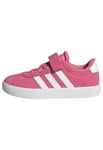 adidas VL Court 3.0 Hook and Loop Shoes Kids Chaussures, Pink Fusion/Cloud White/Grey Four, 31.5 EU