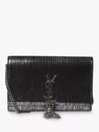 Pre-loved SAINT LAURENT Kate Leather Tassel Chain Wallet Bag, Silver