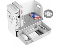 Maclean Desk Organizer With Drawer And Ergo Office Wireless Charger, White, Max. 10 Kg, Er-441