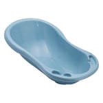 keeeper Baignoire ergonomique pour bébé avec bouchon, de 0 à 12 mois environ, 84 x 49 x 29 cm, Maria Pure, Bleu (Nordic Blue)