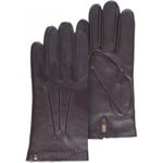 Gants Isotoner  Gants Homme cuir d'agneau et soie Marron