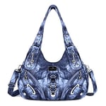 Angelkiss Hobo Sac à main et sac à main pour femme Grand sac à bandoulière pour usage quotidien, 7028#12blue