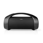 Nedis Bluetooth® Party Boombox | 6 timer | 2.0 | 50 W | Media avspilling: AUX / USB | IPX5 | Linkable | Bære håndtak | Party lys | Sort