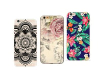 Apple IPHONE 6, IPHONE 6s - Pack Of 3 Shells Soft Gel And Solid With Motif