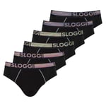 Sloggi Slip Pour Homme, Lot De 6 - Go Abc Natural H Midi, Coton Bio Noir Xl (X-Large)