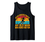 Old Man Running Humor Design Funny Runner Tank Top